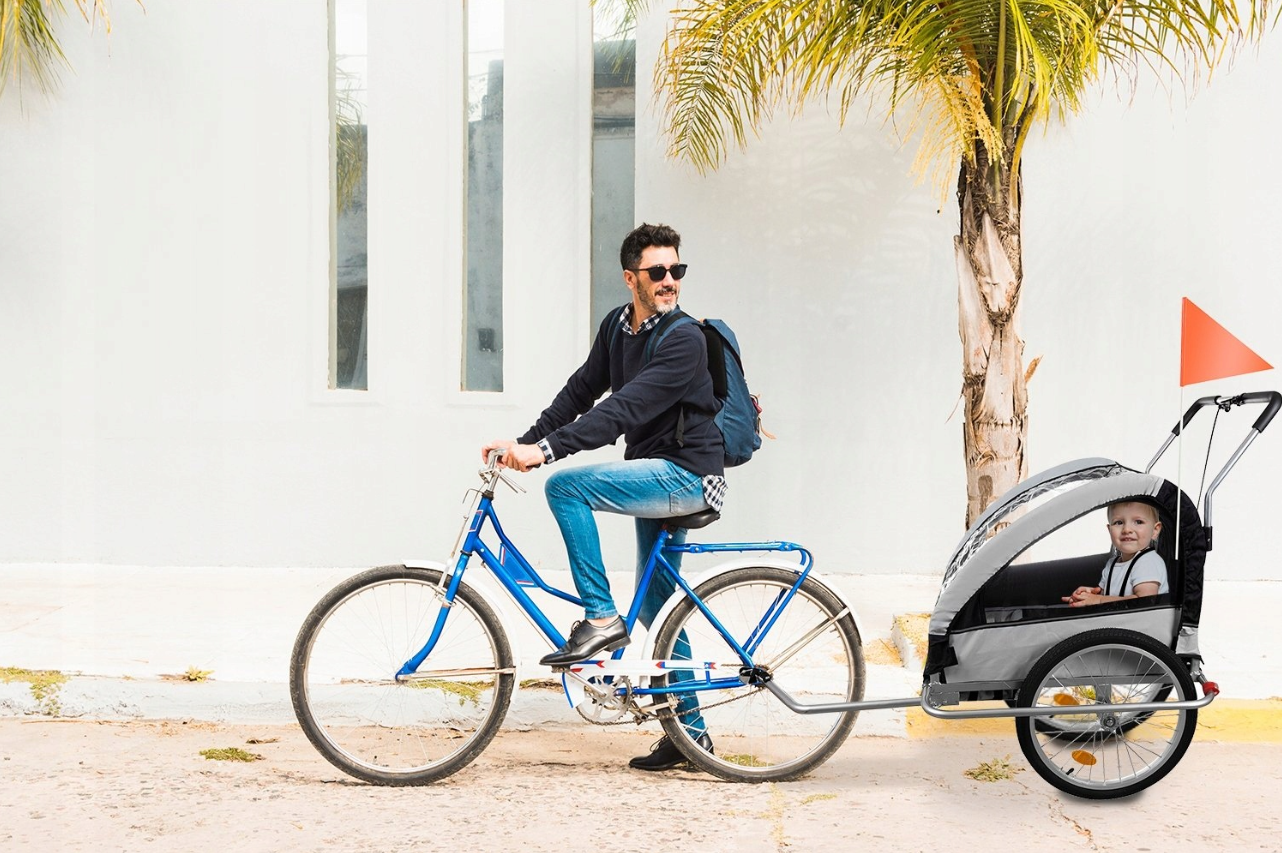 detský prívesný vozík za bicykel